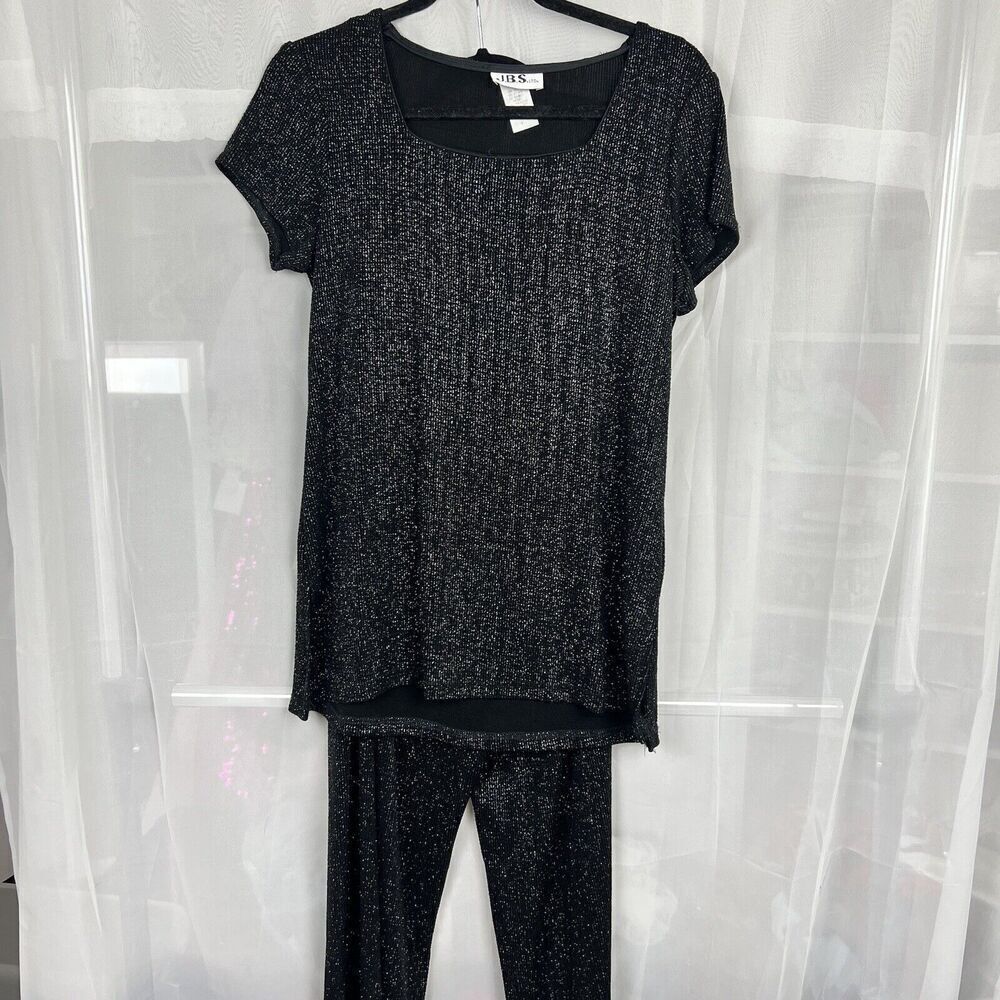 vintage JBS limited sparkly two piece pant set sz Md stretchy classy evening